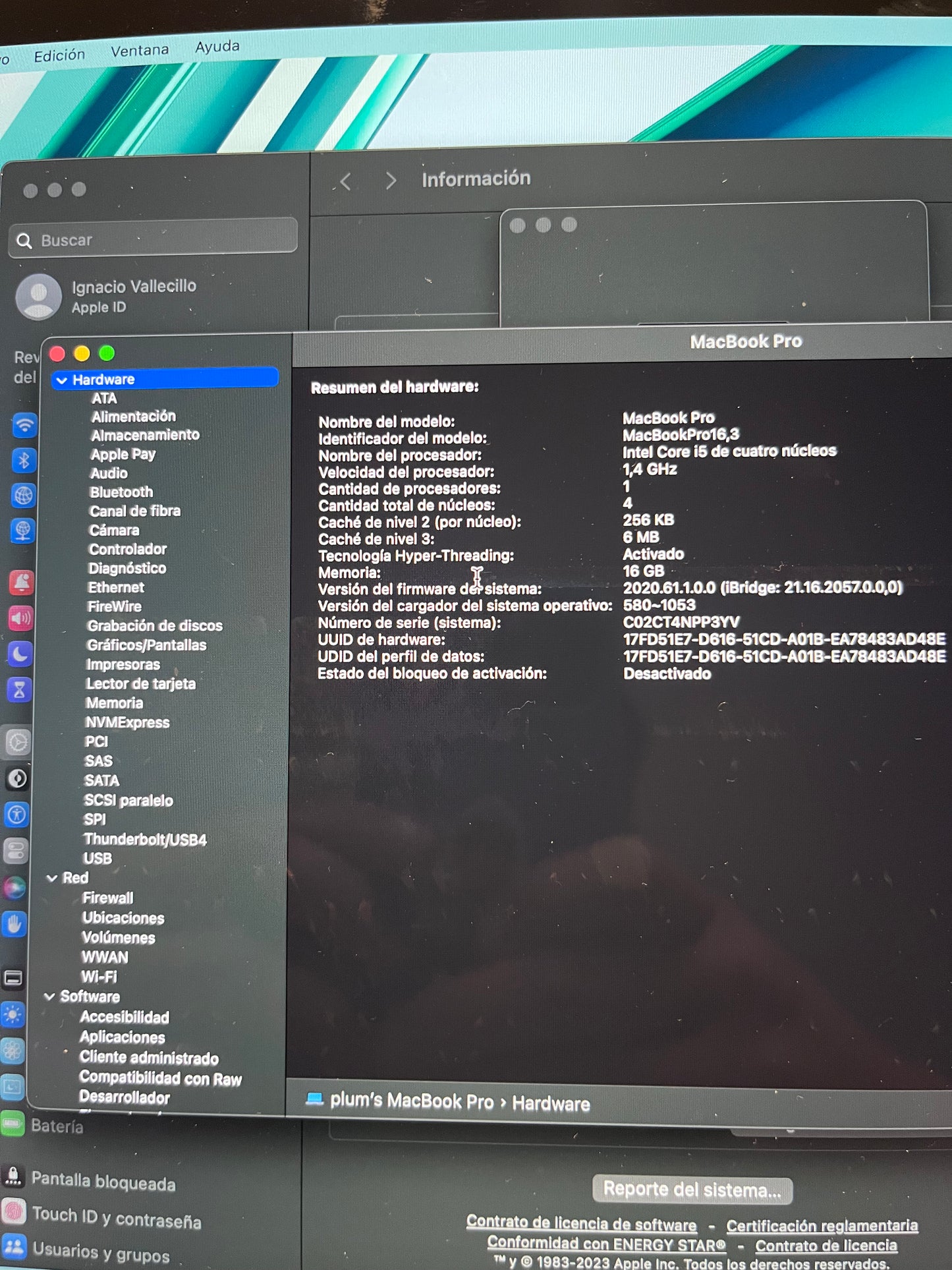 MacBook Pro 13Inch 2020 i5 16GB 250GB Ssd