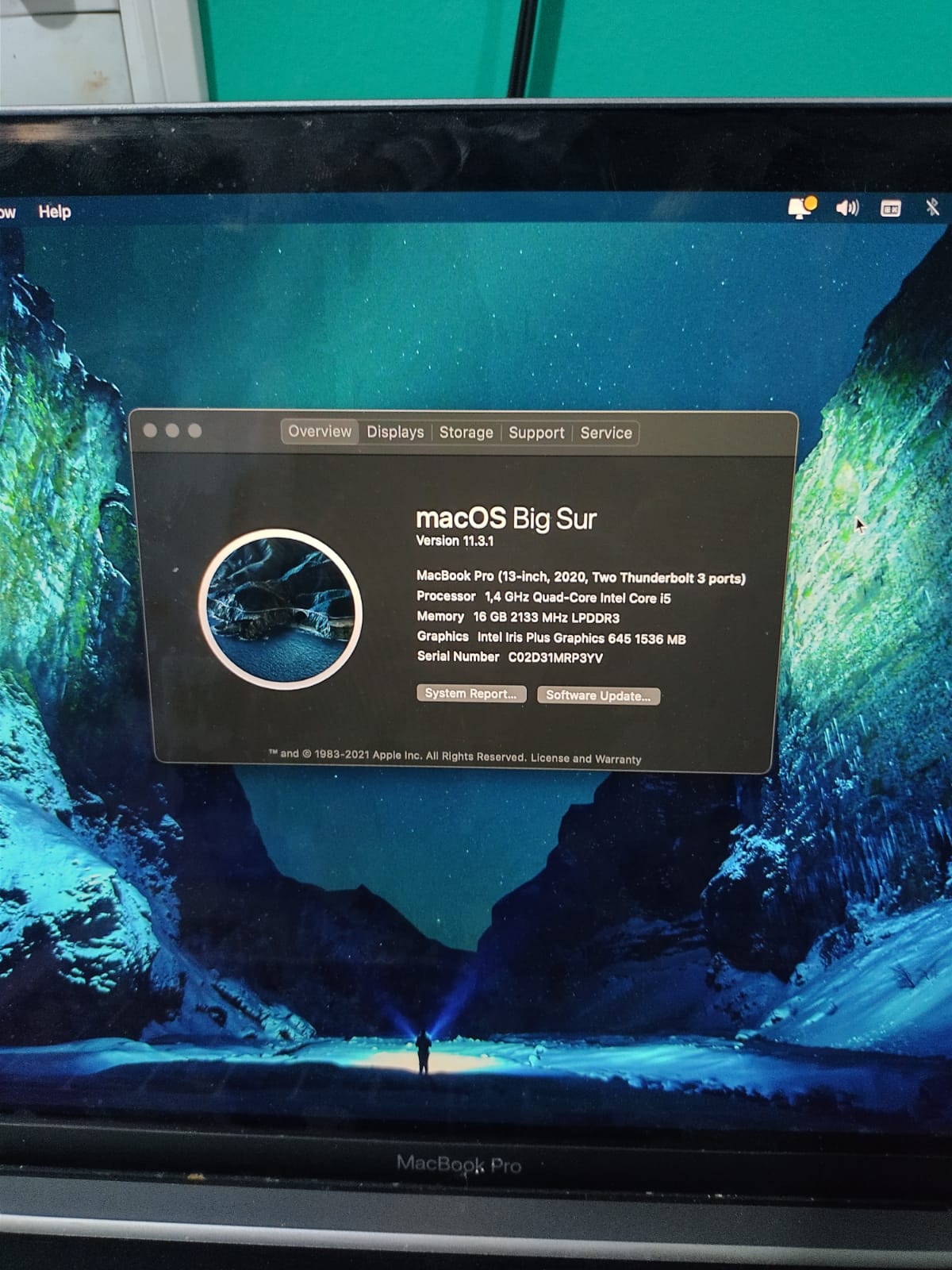 MacBook Pro 13Inch 2020 i5 16GB 250GB Ssd